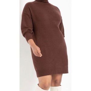 Eloquii Brown Turtleneck Sweater Dress Size 14/16